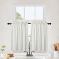 thumbnail image 2 of Waterproof Tier Curtain, Rod Pocket Soft Microfiber Seersucker Fabric Embossed Textured Small Curtain, 2 of 7