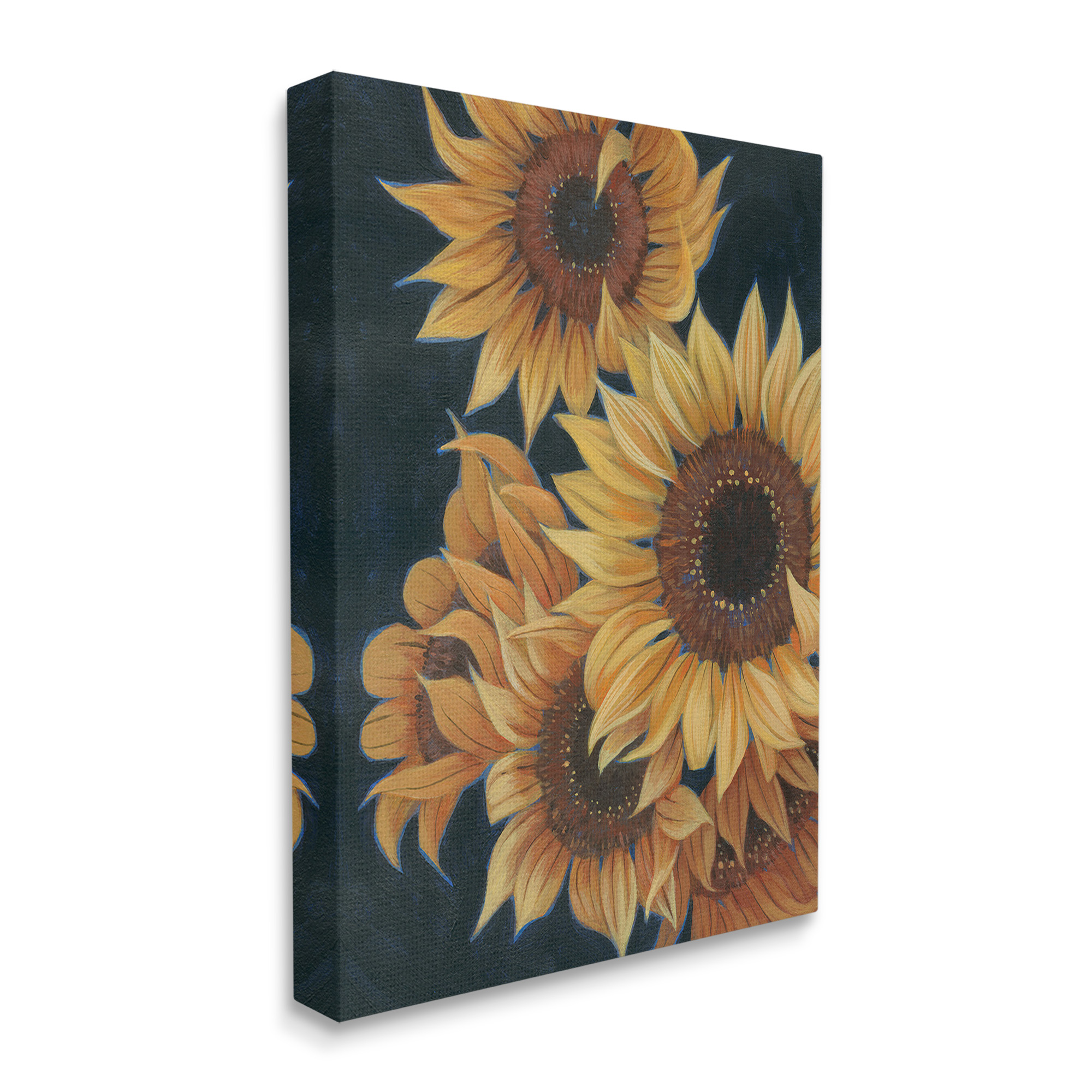 Stupell Industries Sunflowers with Curling Petals Botanical & Floral Painting Gallery Wrapped Canvas Art Print Wall Art, 30 x 40