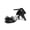 black, variant on Women  Ankle-Strap Ribbon Sandals with Bow Accent — Square-Toe, Open-Toe Wedding Shoes with Low, Slender Heel