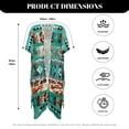 thumbnail image 6 of SCRAWLGOD Aztec Cow Print Kimono Swimsuit Cover Up for Women Soft Lightweight Swimsuit Coverup Breathable Loose Beach Cover Up, 6 of 6