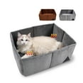 thumbnail image 6 of Winter Warm Foldable Cats Bed Breathable Polyester Kitten Nest Large Soft Velvets Thermal Cats House For Indoor Pet, 6 of 8