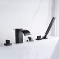 thumbnail image 5 of SUMERAIN Waterfall Roman Tub Faucet,Deck Mount 5 Holes Bath Tub Filler with Hand Shower,High Flow, Matte Black, 5 of 7
