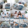 thumbnail image 5 of Abstract Oil Painting Bedding Duvet Cover Set Queen Size 4 Pieces Square Blue Smear Bedding Set with Zipper Closure, 1 Comforter Cover 90x92 Inches 1 Flat Sheet & 2 Pillow Cases, 5 of 7