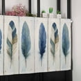 thumbnail image 6 of Boho Blue Feathers Valances for Windows Farmhouse Kitchen Curtains Valances Rod Pocket Valance Curtains for Kitchen Windows Farmhouse Vintage Wooden Grain Window Valances for Bathroom Bedroom 60"x18", 6 of 6