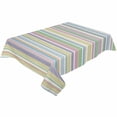 thumbnail image 2 of Colorful Striped Tablecloth Rectangle Table Cloth 60x84 , Waterproof Tablecloth Outdoor Table Cloth, Farmhouse Rainbow Color Stripes Washable Table Cover for Kitchen Dining Party, 2 of 8