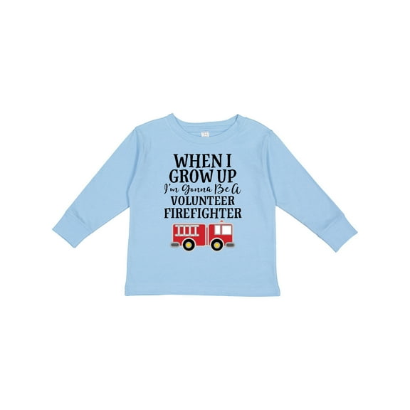 Inktastic Firefighter Volunteer Fireman Boys Long Sleeve Toddler T-Shirt