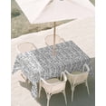thumbnail image 2 of Outdoor Tablecloth with Umbrella Hole, White Black Striped Waterproof Outdoor Table Cover, Abstract Modern Art Irregular Stripe Patio Tablecloths for Party Picnic Camping, Rectangle 52"x70", 2 of 9