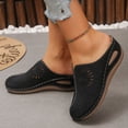 thumbnail image 2 of Modstep Orthopedic Wedge Mule Sandals for Women Closed Round Toe Cutout Slides with Arch Support Low Wedges Shoes for Vacation size 7 Black, 2 of 8