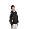 thumbnail image 4 of Sport-Tek Youth Sleeve Stripe Pullover Hooded Sweatshirt-S (Black/ White), 4 of 6