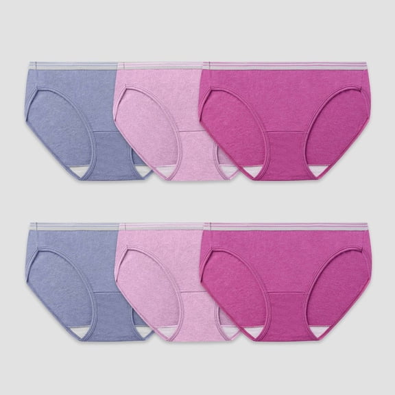 Fruit Of The Loom Women's 6 Pack Heather Bikini Panties- Assorted Colors - (6/M)