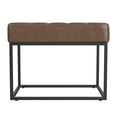 thumbnail image 2 of Kai Ottoman Footstool, Dark Brown Faux Leather, Black Metal, 22 Inch, 2 of 3