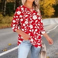 thumbnail image 3 of Xuyuer Plus Size Women Blouses Casual Round Neck 3/4 Sleeve Tops Summer Hollow Out Loose Fitted Blouse for Women 2026, 3 of 6