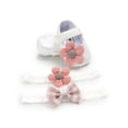 thumbnail image 3 of Spring Autumn Cute Baby Girl Anti-Slip Casual Walking Shoes Newborn Flower Sneakers Soft Soled Shoes+2 Headband 3 Suit 0-18M, 3 of 6