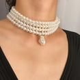 thumbnail image 3 of Bangcool Collier Ras du Cou Perle Synthétique : Collier Mignon Multicouche pour Mariage, 3 of 10