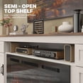 thumbnail image 7 of LazySunsets 80" Farmhouse Fireplace TV Stand for TVs Up to 90 Inches, Media Console with 36" Color Changing Electric Fireplace Insert, Barn Doors, Storage Drawers & Adjustable Shelves, White, 7 of 7