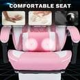 thumbnail image 6 of Ergonomic Gaming Chair with Lumbar Massage & 3D Adjustable Headrest, Racing Style Computer Chair with Footrest for Adults - Pink White, 6 of 8