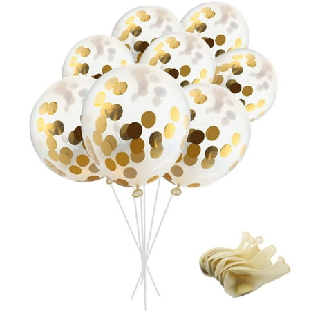 sotogo 15 pieces confetti balloons with golden paper confetti dots