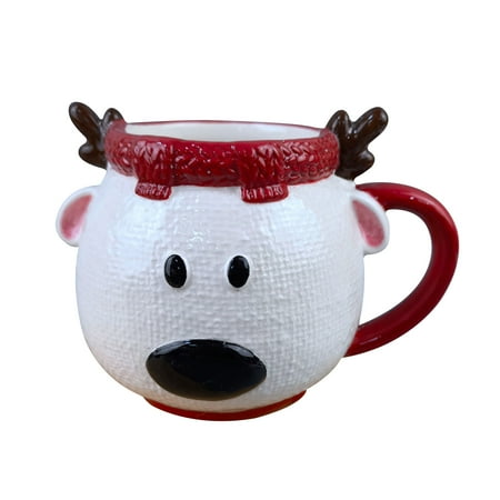 

Qeeadeea red Christmas Coffee Cups For Her Christmas Gifts Soup Cup For Teen Boys＆girls Christmas Shoes Shape Cup Christmas Child Items-Elk-15x11x11cm 500ml