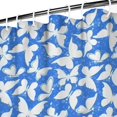 thumbnail image 3 of Blue White Butterfly Pattern Shower Curtain 84"x72" ,Bathroom Decorative Shower Curtains Set with 12 Hooks,Modern Waterproof Washable Shower Curtain, 3 of 6