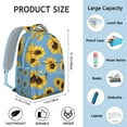 thumbnail image 3 of Yellow Sunflower Print Backpack - Waterproof & Breathable Bookbag with Organized Storage for Commuters, 3 of 6