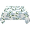 thumbnail image 4 of Spring Floral Tablecloth Square 60 Inch Blue Hydrangea Flower Table Cloth Polyester Fabric Vintage Summer Flowers Table Cover for Kitchen Holiday Party Dining Picnic Outdoor Decor, 4 of 7