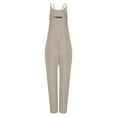 thumbnail image 4 of Patlollav Women Cold Shoulder Jumpsuit Solid Suspender Jumpsuits Wide Pocket Leg Pants, 4 of 6