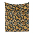 thumbnail image 1 of East Soft Flannel Fleece Throw Blanket, Medieval Oriental Flower Motifs Exotic Fantasy Garden Theme Eastern Pattern, Cozy Plush for Indoor and Outdoor Use, 50" x 60", Multicolor, by Ambesonne, 1 of 6