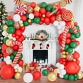 thumbnail image 4 of Kit de guirnaldas navideñas con forma de arco con forma de globo Beaumode, 160 unidades, rojo, verde y dorado, 4 of 8