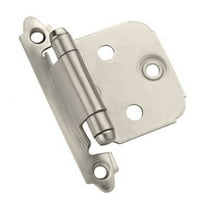 Variable Overlay Self-Closing, Face Mount Satin Nickel Hinge - 2 Pack