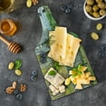 thumbnail image 5 of Landscape Cutting Board, Pathway in Woodland Birch Tree Jungle in the Fall Winter Spring Summer Season, Tempered Glass Cutting and Serving Board, Wine Bottle Shape, Green White, by Ambesonne, 5 of 5