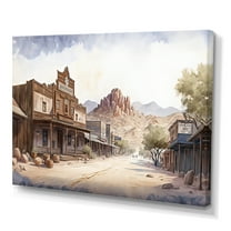Designart Large Wild West Arizona Town I Canvas Wall Art