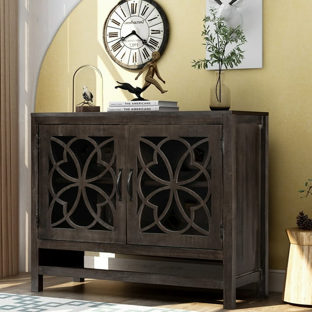 Accent with Doors, Hollow Pattern Sideboard Buffet