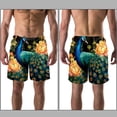 thumbnail image 3 of luoweisi Men's Beach Shorts Quick Dry Swim Trunks with Mesh Lining Peacock S, 3 of 5