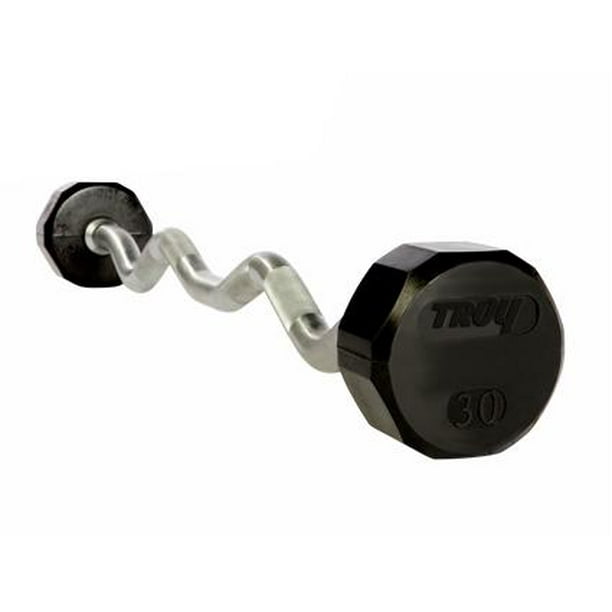 EZ-Curl Contoured Barbells, 650 Lbs. 10 Bar Set Rubber Encased (Commercial  Gym Quality) by Troy Barbell
