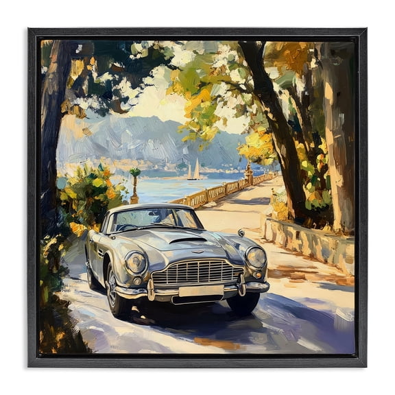 Stupell Industries Industrial Classic View of Seaside Drive Black Floating Frame Canvas Art, 18 x 18, by Creative Studio