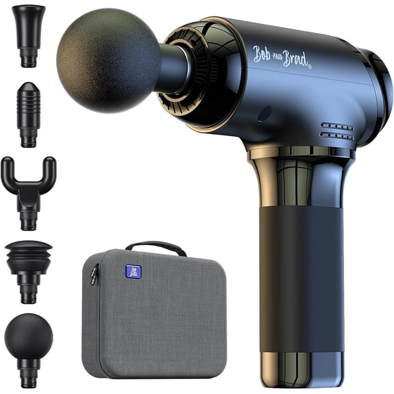 Bob and Brad T2 Massage Gun, Deep Tissue Percussion Muscle Massager for Back Neck, Upgraded 4000 mah Battery, Handheld Electric Back Massager for Athletes Pain Relief, FSA and HSA Eligible