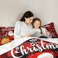 thumbnail image 5 of Homewish Merry Christmas Bedding Comforter Set,Retro Santa Claus Twin Comforter Sets,Red Blacl Checkered Bedding Set For Girl Boy,Luxury Bedroom Decor Reversible,2 Pieces, 5 of 8