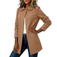 thumbnail image 6 of Knit Cardigan Dqueduo Women's Long Sleeve Turn-Down Collar Cardigan Top – Solid Winter Outerwear Coat Khaki L, 6 of 7