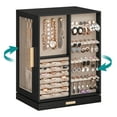 thumbnail image 1 of SONGMICS Caja Joyero Giratorio 360°, Caja de Joyas con 5 Cajones, Ventanas Laterales de Cristal, Gran Capacidad, Almacenamiento Vertical, Diseño Abierto, Idea de Regalo, Negro Tinta, 1 of 5