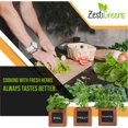 Indoor Herb Garden Kit Includes 3 Wooden Herb Pots, Internal drip