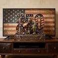 thumbnail image 5 of qolami 250th Anniversary Military Soldier Figurine, Kneeling at Grave, 7.9in Acrylic Ornaments with Flag/Floral, Patriotic Memorial Statue, 5 of 6