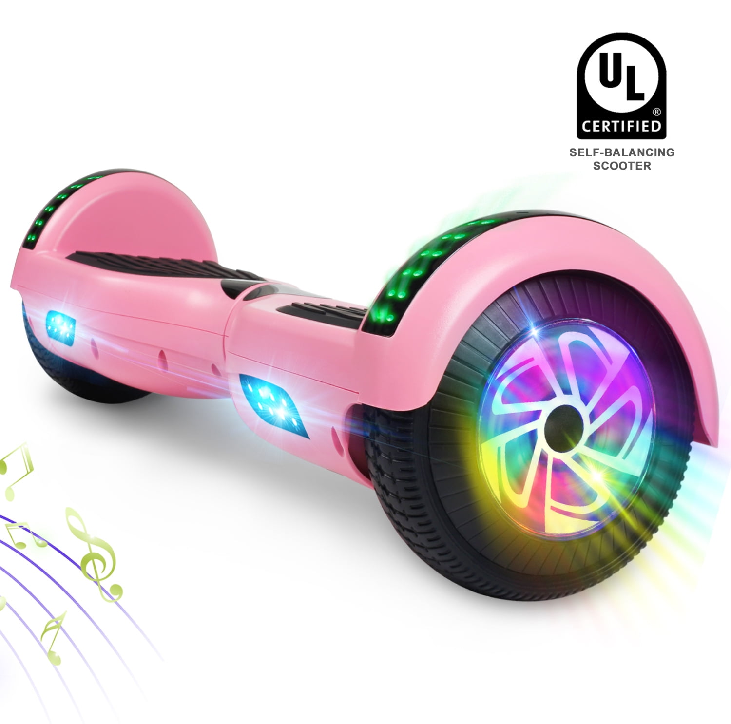 New Hoverboard 6.5 inch w/Bluetooth Speaker and LED Wheels Side Lights UL2272 