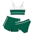 thumbnail image 4 of WERYOUNG Girl's Swimsuit Sets Sleeveless Scoop Neck Solid Color Tops And Bottom With Swim Shorts Tankini Swimsuits Kids 3 Piece Swimwear Beach Sports Versatile Cozy Children Bathing Suit, 4 of 5