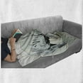 thumbnail image 6 of Animal Soft Flannel Fleece Blanket, Wild Animals Themed Creature Illustration Tropical Nature Safari Artwork, Cozy Plush for Indoor and Outdoor Use, 60" x 80", Pale Green Baby Blue, by Ambesonne, 6 of 6