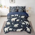 thumbnail image 2 of Homewish Polar Bear Family Bedding Comforter Set, Cartoon Animal Wildlife King Bedding Sets, Mystic Stars Moon Galaxy Reversible Bed Sheets, Lightweight Room Decor, 2 of 7