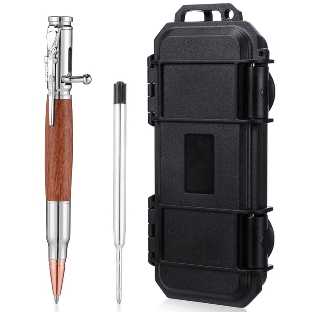 Bolígrafo Bolt Action Critiin de madera y metal con caja de regalo