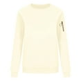 thumbnail image 4 of AGWOLF Crew Neck Sweatshirts Women Comfy Long Sleeve Pullover Tunic Solid Classic Tops Fall Clothes, 4 of 4