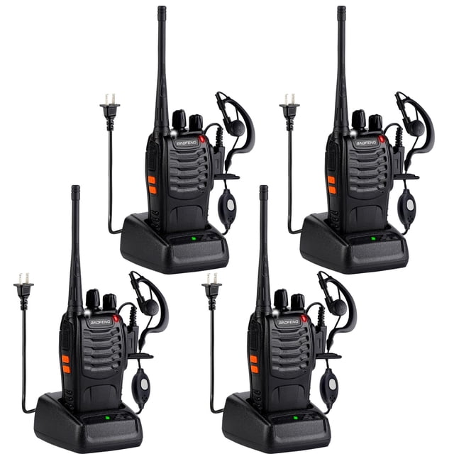 Walkie Talkies BAOFENG 888S recargables de largo alcance (paquete de 4)