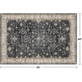 thumbnail image 2 of Black Washable Entry Rug, 2x3 Small Rugs for Entryway Kitchen Bathroom Door Mat Indoor Entrance, Non Slip Rubber Backing, Stain & Fade Resistant, Ashen Charcoal Floral Decor, 2 of 8