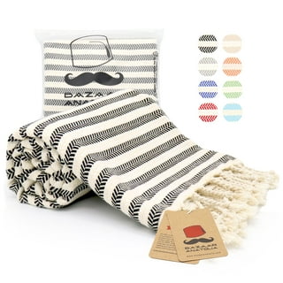 Turkish Towels Herringbone Turkish Towel - Black, Bath & Grooming